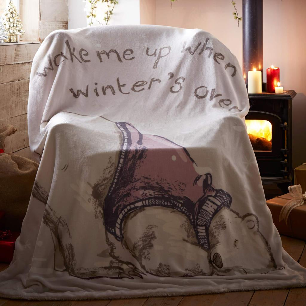 Lazy Bear Fleece Throw