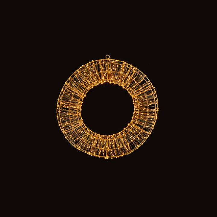 Premier 45cm Twinkling Rose Gold Wreath with 600 Warm White LEDs