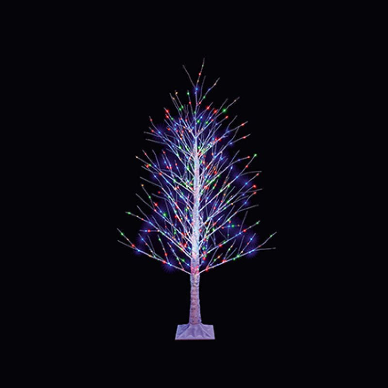 Premier 1.2m Twinkling Lit Birch Tree with 300 Multi Colour LEDs