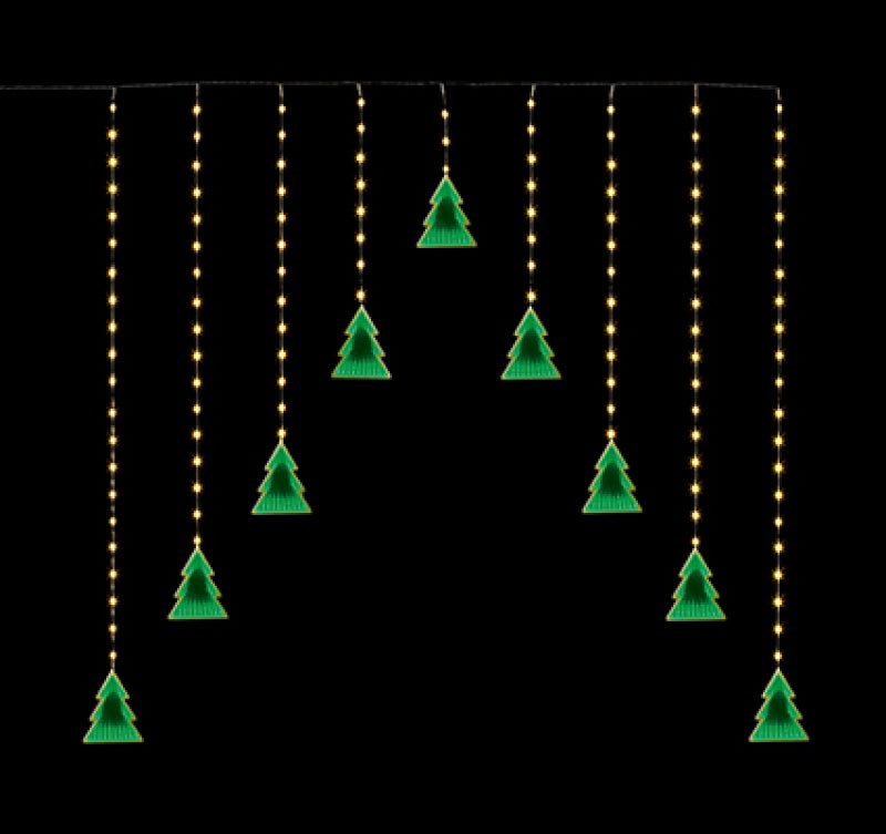 Premier 1.2 x 1.2m Multi-Action Infinity Trees V Curtain Light 501 Warm White/Green LEDs