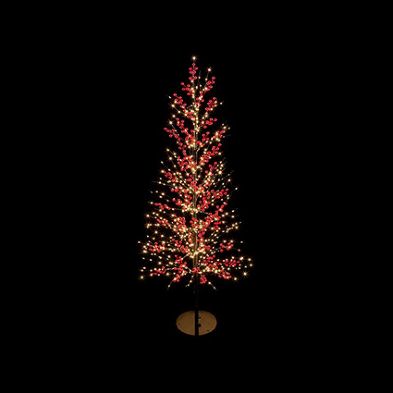 Premier 1.5m Lit Red Berry Tree with 635 Warm White LEDs