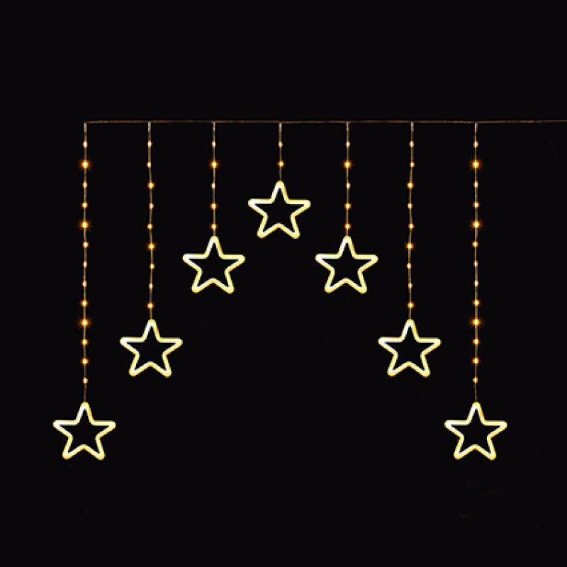 Premier 1.2 x 1.2m FlexiBrights V Curtain Light Neon Warm White Star with Timer