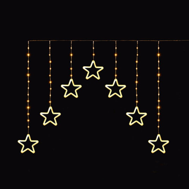 Premier 1.2 x 1.2m FlexiBrights V Curtain Light Neon Warm White Star with Timer