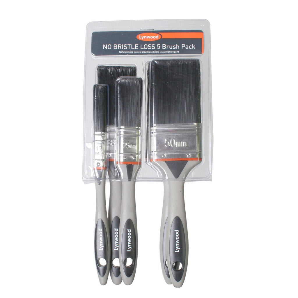 Lynwood No Bristle Loss Paint Brush Set - 5 Pieces
