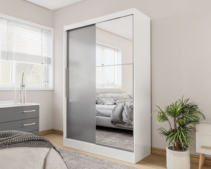 Birlea Lynx 2 Door Sliding Wardrobe With Mirror (Self Assembly) (DHD)