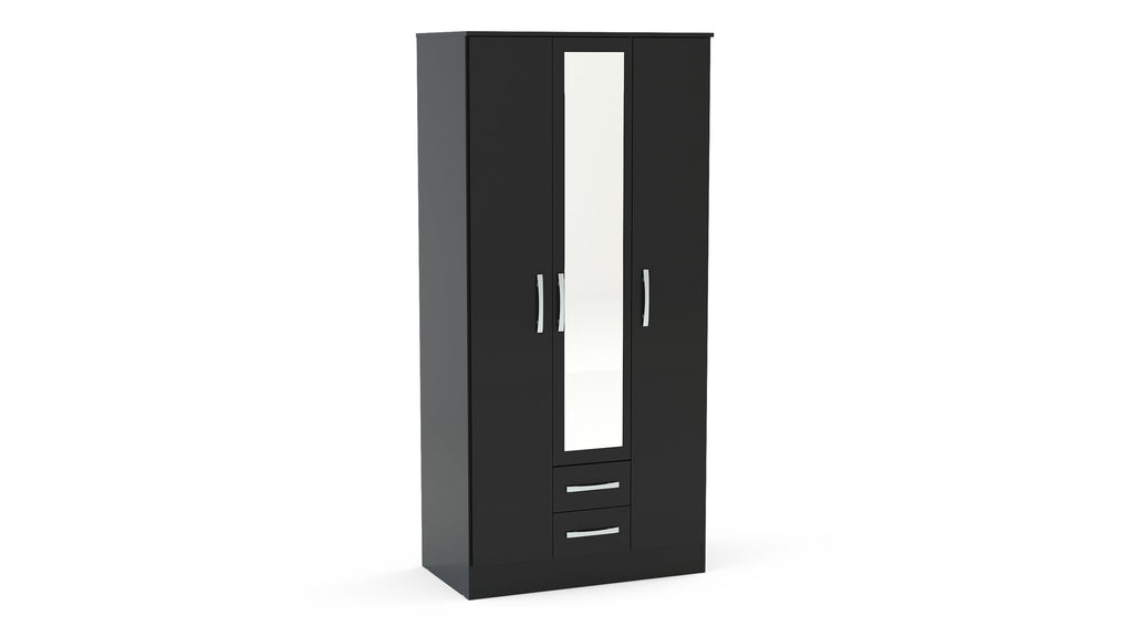 Birlea Lynx 3 Door 2 Drawer Wardrobe With Mirror (Self Assembly) (DHD)