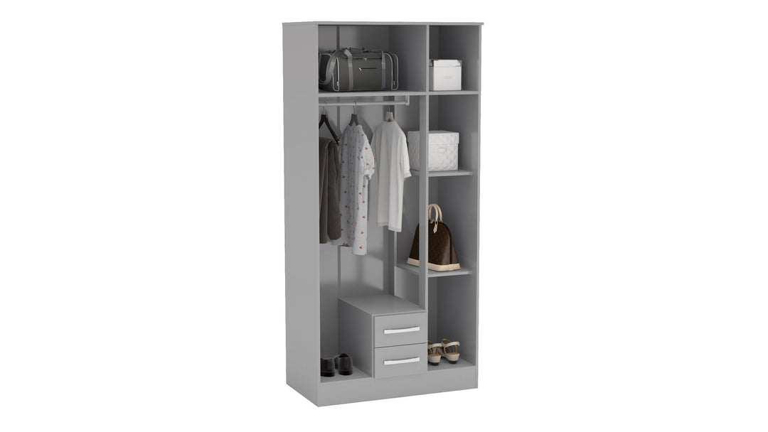Birlea Lynx 3 Door 2 Drawer Wardrobe With Mirror (Self Assembly) (DHD)