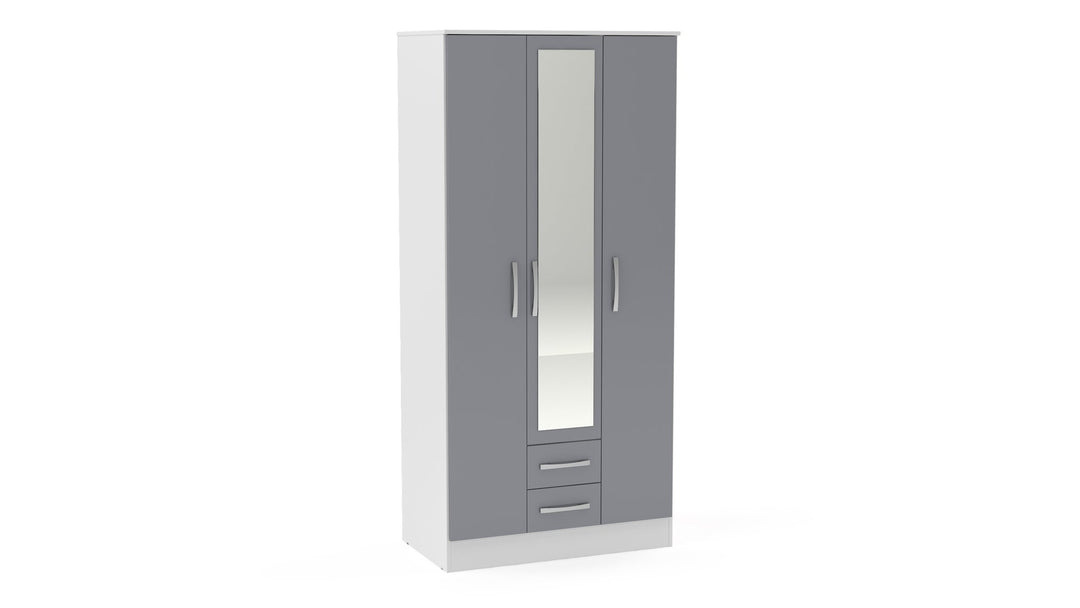 Birlea Lynx 3 Door 2 Drawer Wardrobe With Mirror (Self Assembly) (DHD)