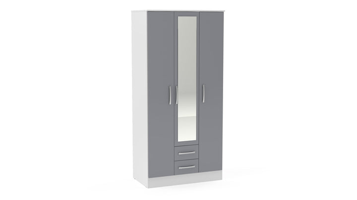 Birlea Lynx 3 Door 2 Drawer Wardrobe With Mirror (Self Assembly) (DHD)