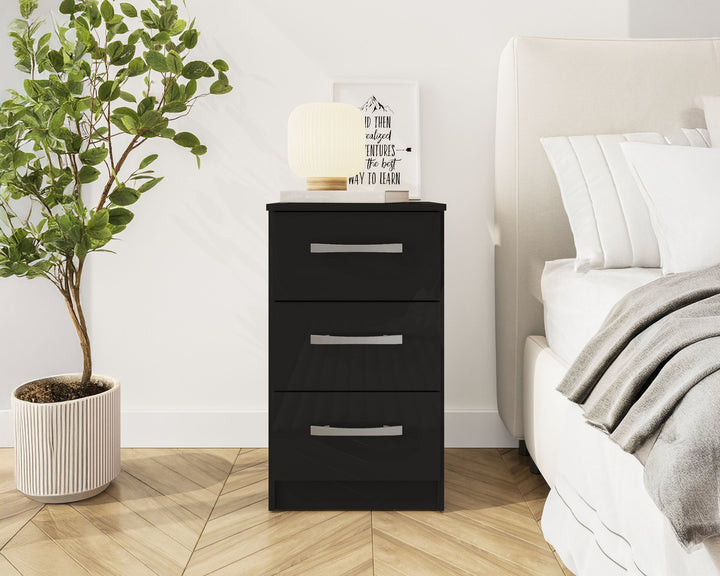 Birlea Lynx 3 Drawer Bedside (Self Assembly) (DHD)