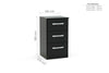 Birlea Lynx 3 Drawer Bedside (Self Assembly) (DHD)