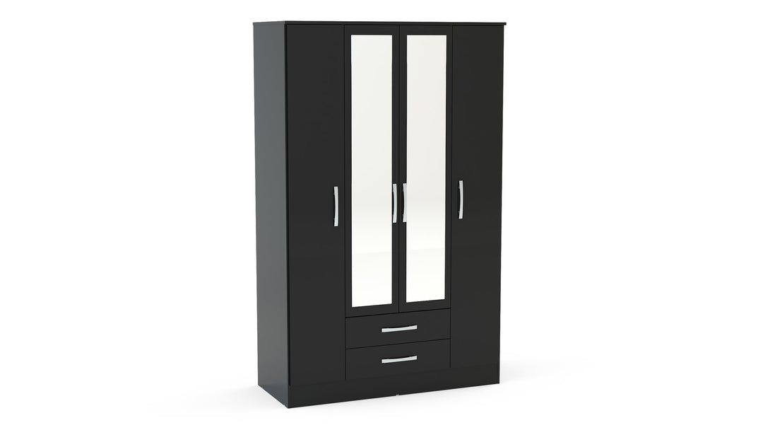 Birlea Lynx 4 Door 2 Drawer Wardrobe With Mirror (Self Assembly) (DHD)