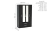 Birlea Lynx 4 Door 2 Drawer Wardrobe With Mirror (Self Assembly) (DHD)
