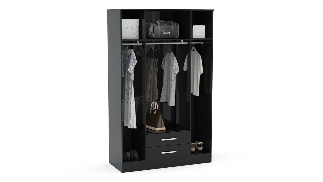 Birlea Lynx 4 Door 2 Drawer Wardrobe With Mirror (Self Assembly) (DHD)