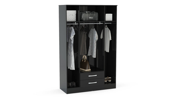 Birlea Lynx 4 Door 2 Drawer Wardrobe With Mirror (Self Assembly) (DHD)