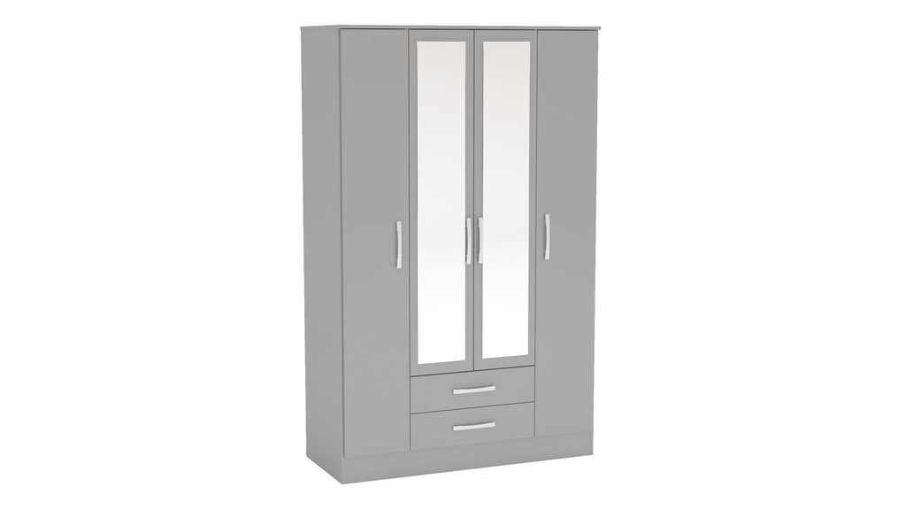 Birlea Lynx 4 Door 2 Drawer Wardrobe With Mirror (Self Assembly) (DHD)