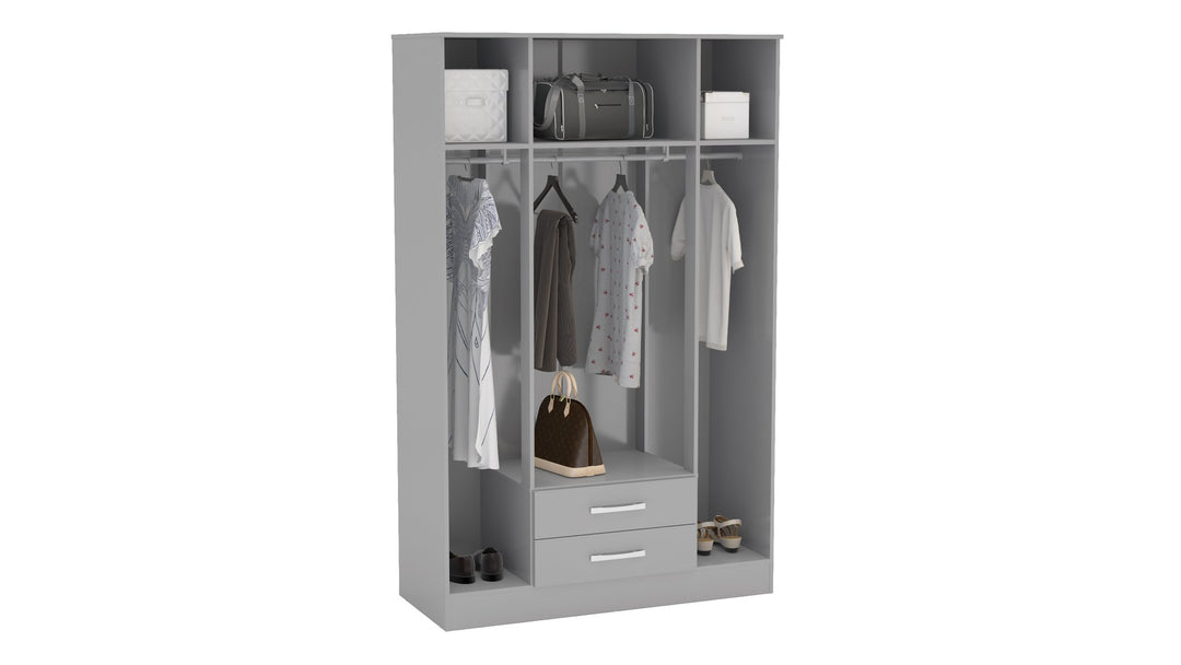 Birlea Lynx 4 Door 2 Drawer Wardrobe With Mirror (Self Assembly) (DHD)