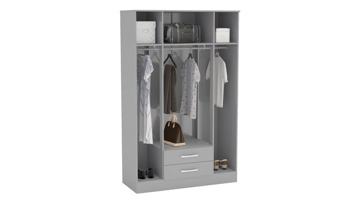 Birlea Lynx 4 Door 2 Drawer Wardrobe With Mirror (Self Assembly) (DHD)