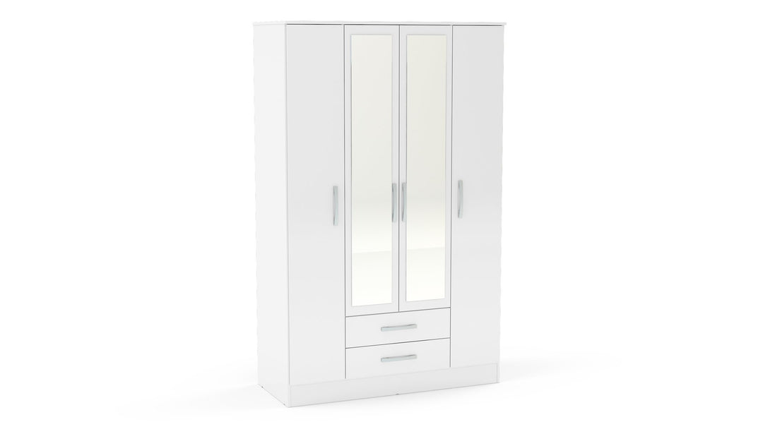 Birlea Lynx 4 Door 2 Drawer Wardrobe With Mirror (Self Assembly) (DHD)