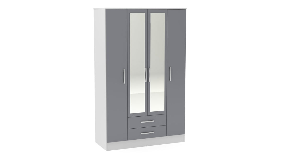 Birlea Lynx 4 Door 2 Drawer Wardrobe With Mirror (Self Assembly) (DHD)