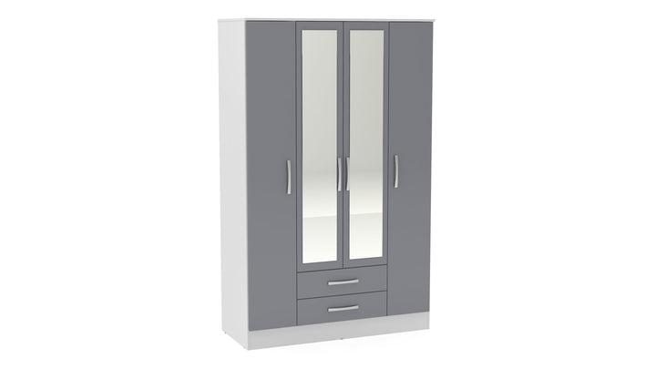 Birlea Lynx 4 Door 2 Drawer Wardrobe With Mirror (Self Assembly) (DHD)