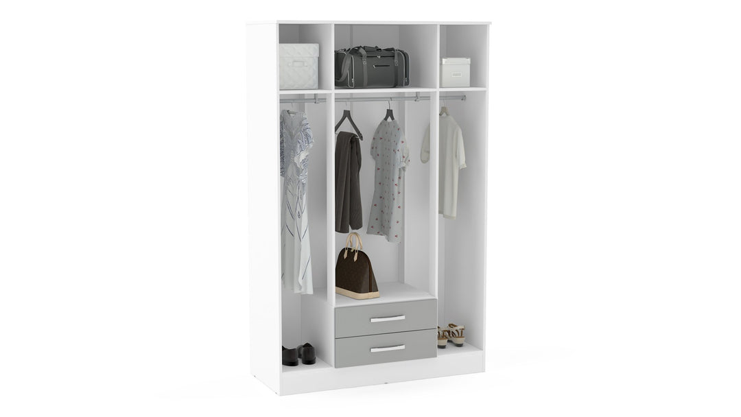 Birlea Lynx 4 Door 2 Drawer Wardrobe With Mirror (Self Assembly) (DHD)