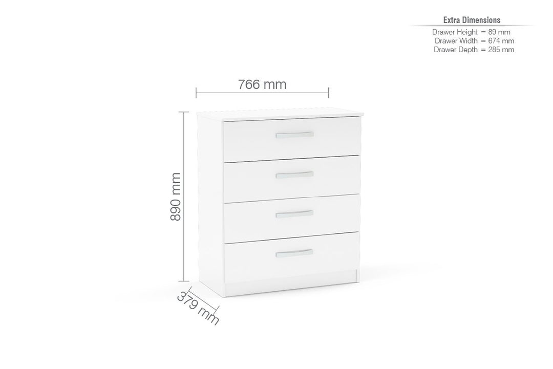 Birlea Lynx 4 Drawer Chest (Self Assembly) (DHD)