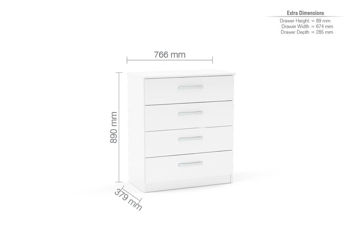 Birlea Lynx 4 Drawer Chest (Self Assembly) (DHD)