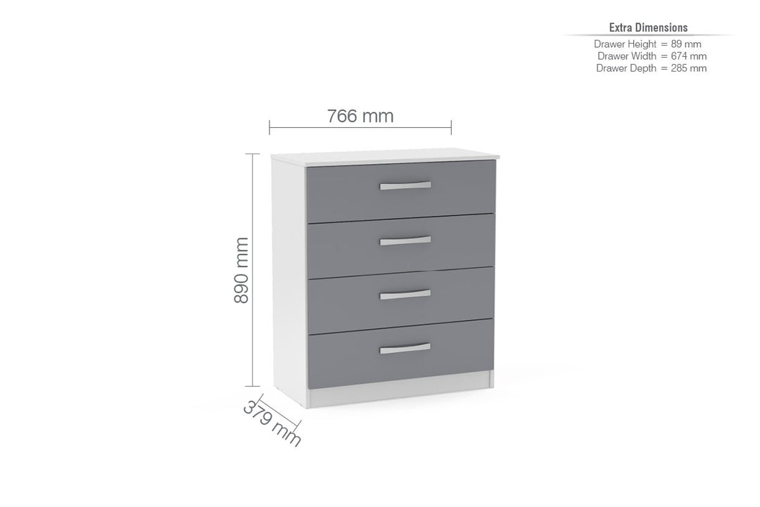 Birlea Lynx 4 Drawer Chest (Self Assembly) (DHD)