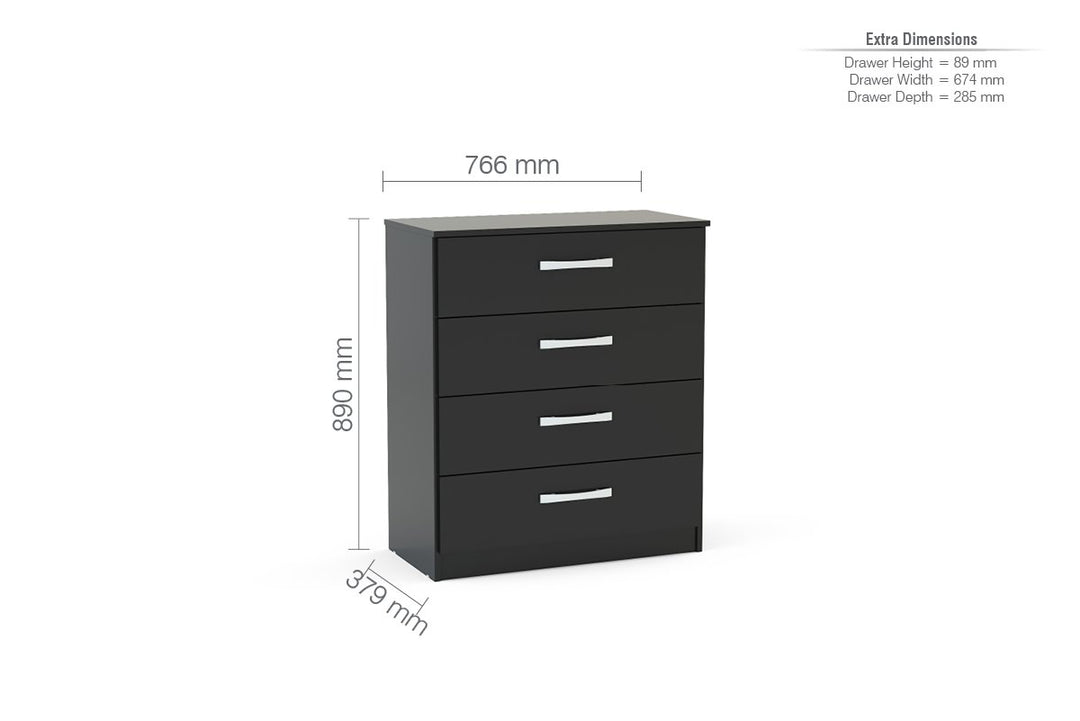Birlea Lynx 4 Drawer Chest (Self Assembly) (DHD)
