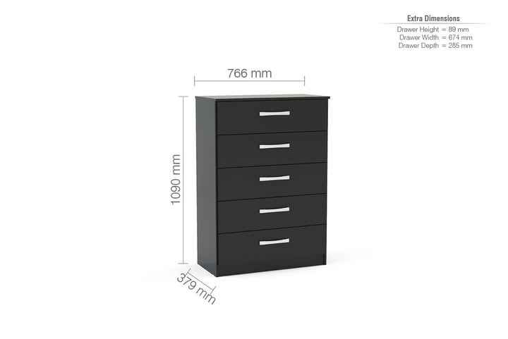 Birlea Lynx 5 Drawer Chest (Self Assembly) (DHD)