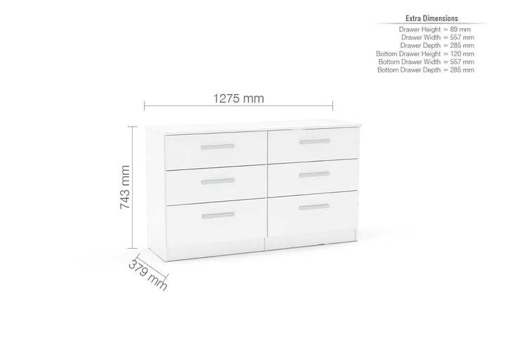 Birlea Lynx 6 Drawer Chest (Self Assembly) (DHD)