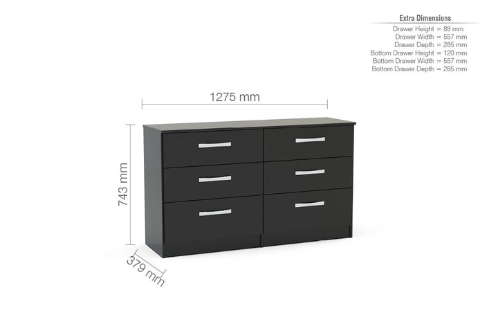 Birlea Lynx 6 Drawer Chest (Self Assembly) (DHD)