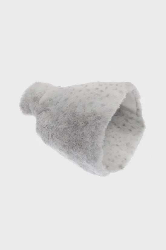 Foot Warmer Hot Water Bottles with Printed Plush Faux Fur Cover