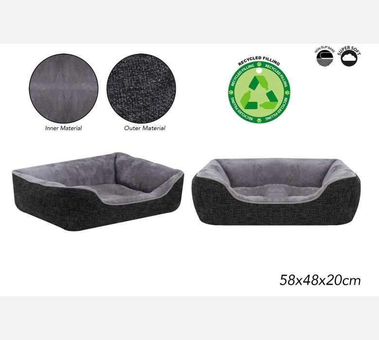 Medium woven dog bed with low front entry