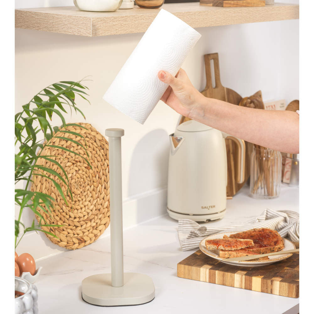 Salter Pebble Free-Standing Kitchen Roll Holder – Stone Carbon Steel