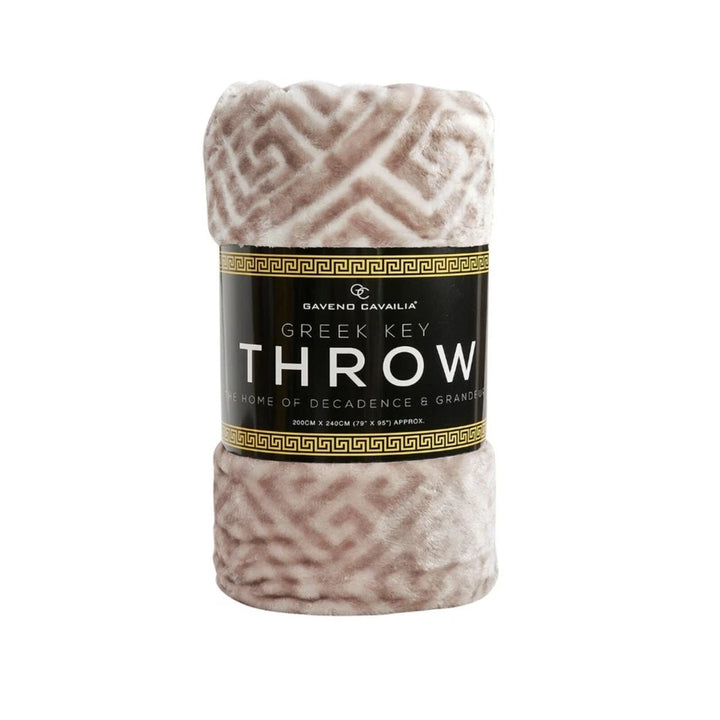 Apollo Greek Key Mink Throw 150cm x 200cm Charcoal