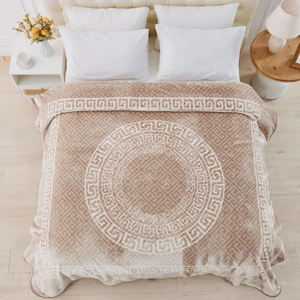 Apollo Greek Key Mink Throw 150cm x 200cm Mink
