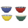 KitchenCraft Patterned Cereal Bowls Set in Gift Box, Ceramic  'World of Flavours' Designs Set of 4