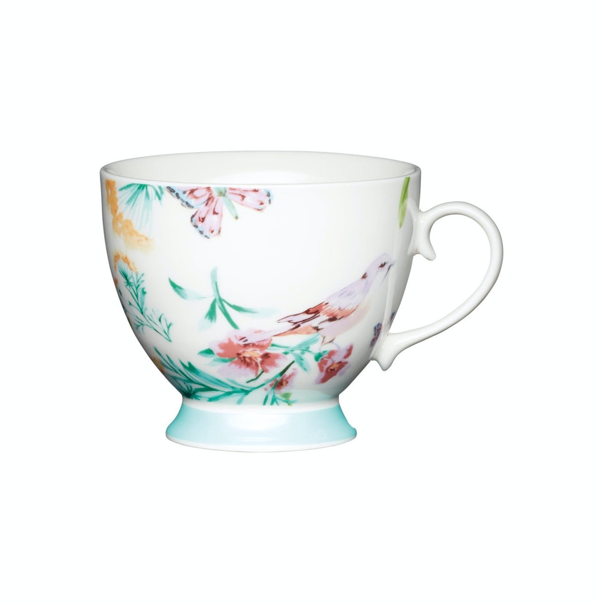 KitchenCraft white birds footed china mug