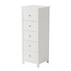 Nairn - 5 Drawer Narrow Chest Of Drawers White (Self Assembly) (DHD) Image 1