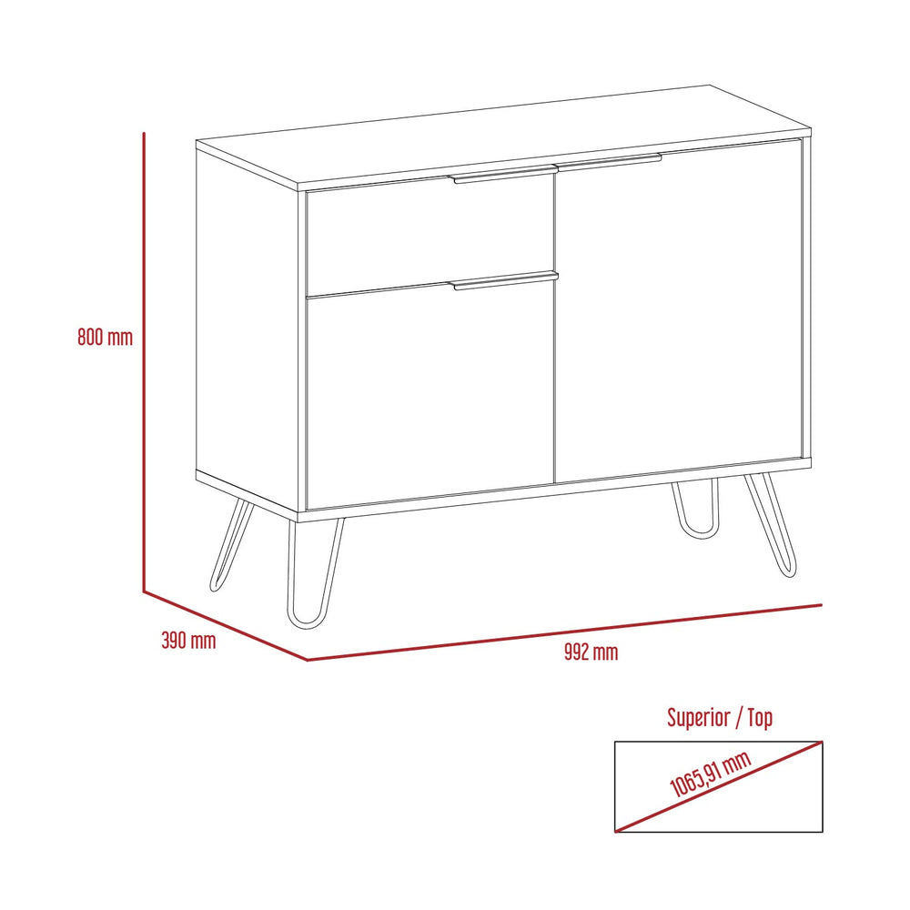 Nevada Small Sideboard With 2 Doors & 1 Drawer (Self Assembly) (DHD) Image 2