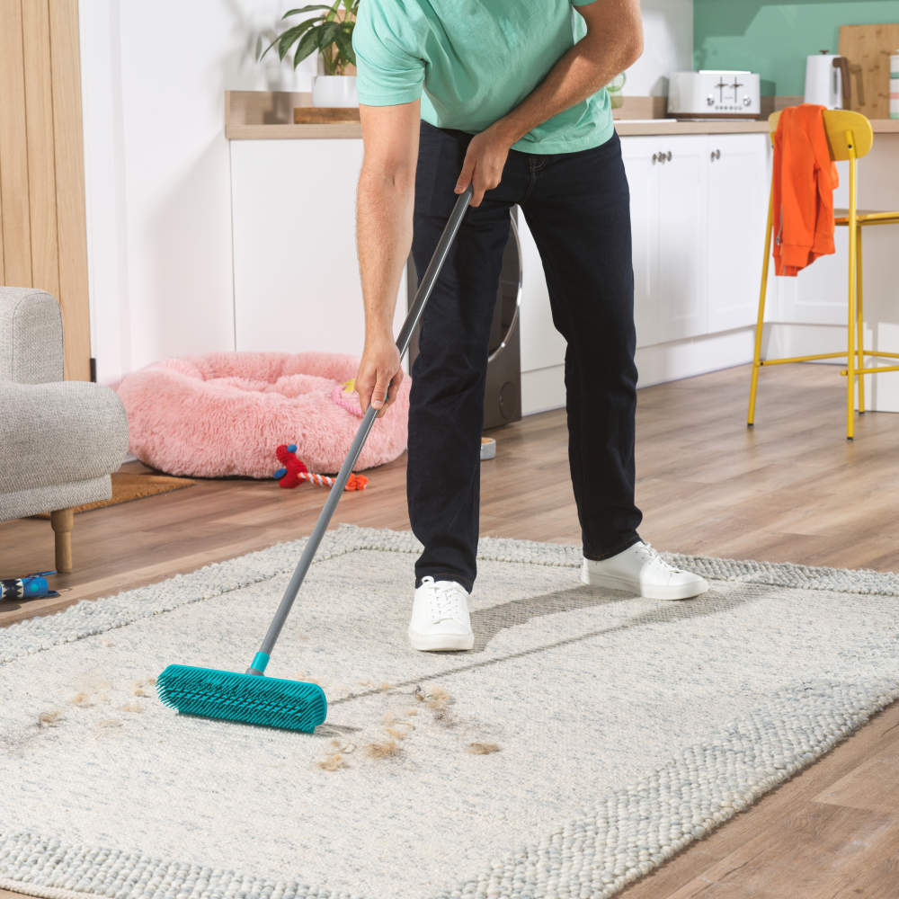Beldray Antibac Pet Plus Double Action Rubber Broom