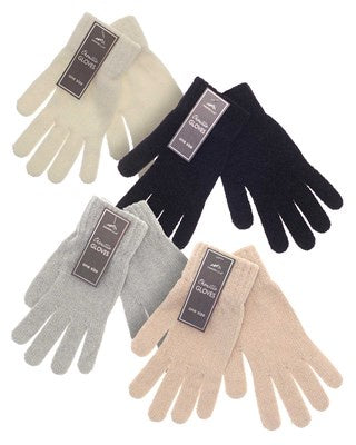 Ladies Super Soft Design Chenille Gloves - One Size - Assorted Colours
