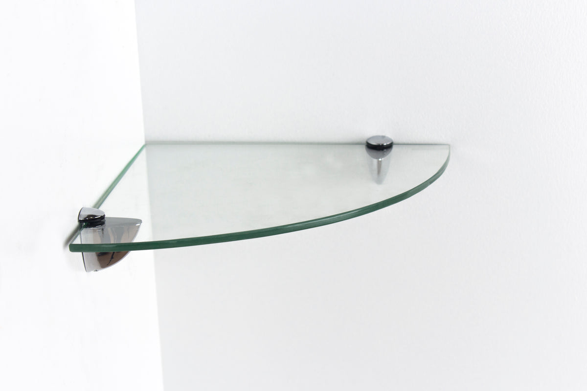 Pearl clear glass corner shelf