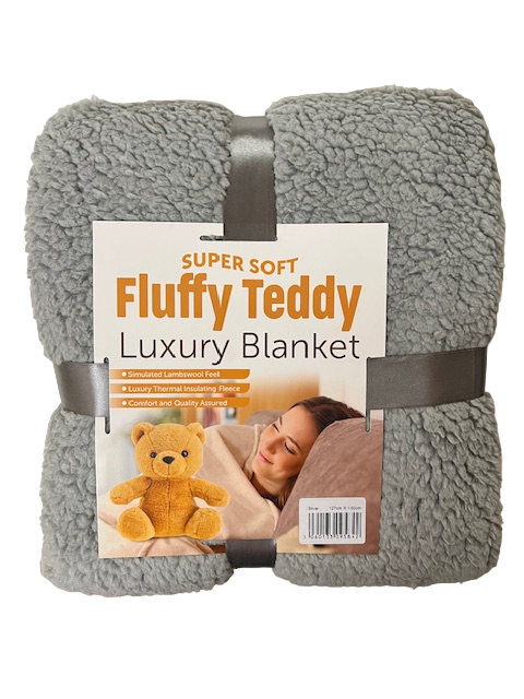 Teddy Fleece Blanket Throw 150 x 200cm Pink