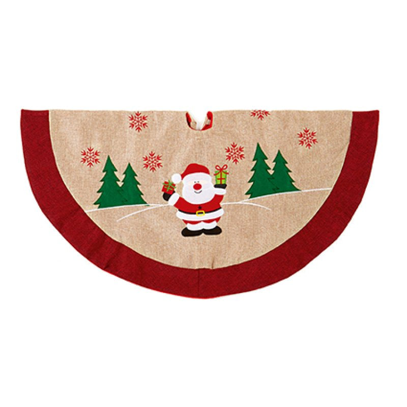 Premier 90cm Jute Tree Skirt with Santa