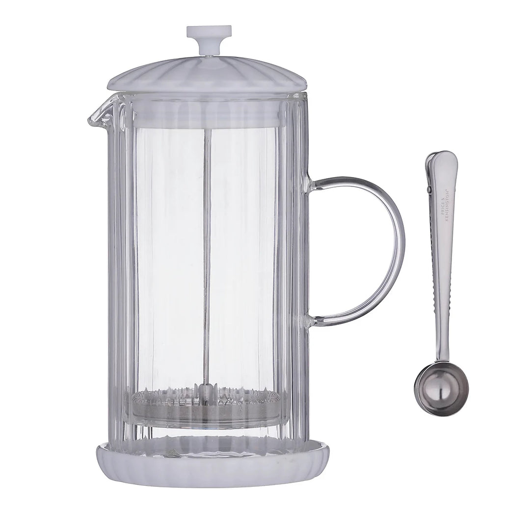 Luxe Cafetiere/French Press White 1l