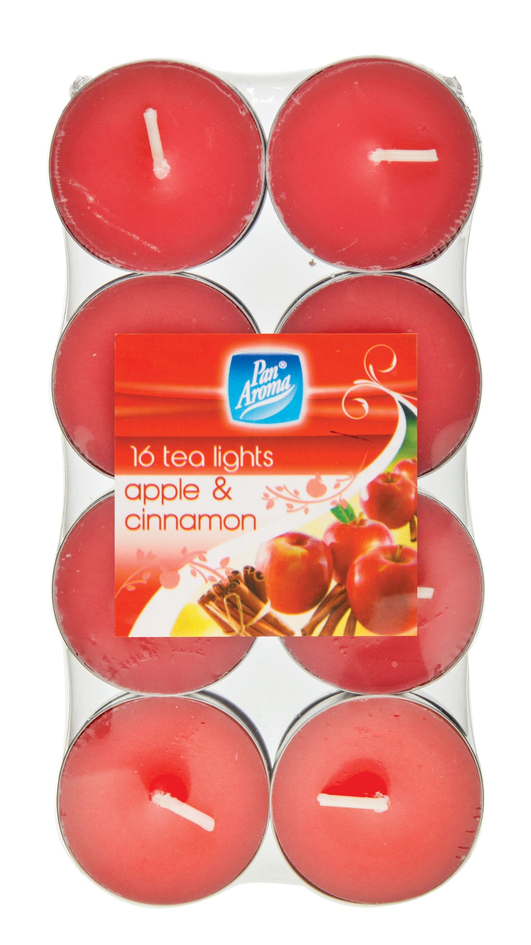 Pan-Aroma 16 Pack Colour Tea-lights -Apple & Cinnamon