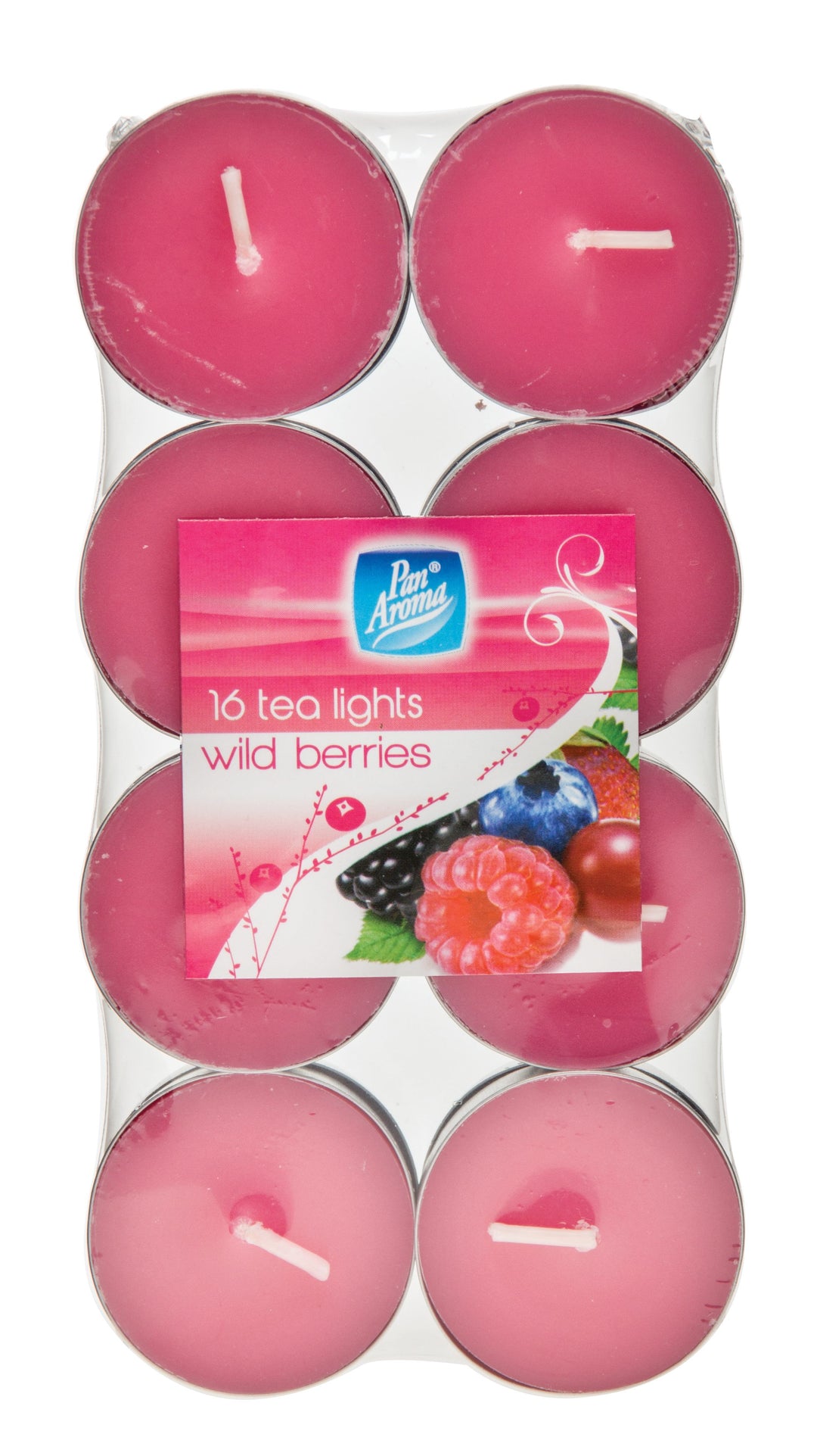 Pan-Aroma 16 Pack Colour Tea-lights -Wild Berries